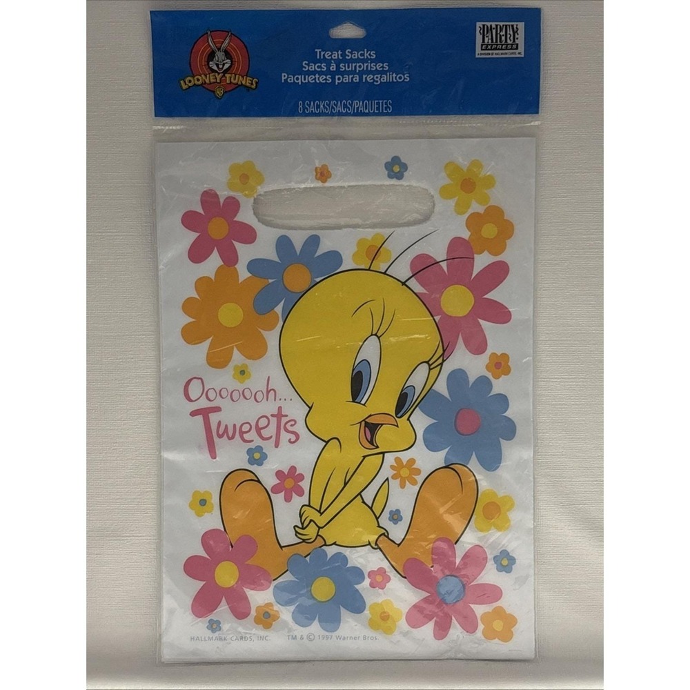Vintage 90s NIP Vintage Looney Tunes Tweety Bird Treat Sacks Goodie Bags 1997